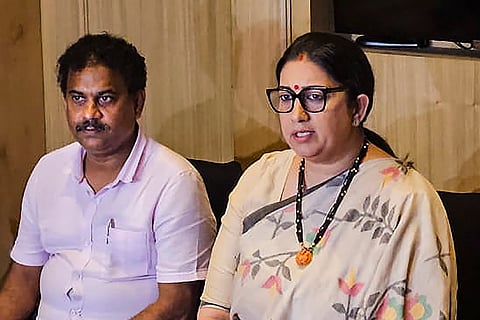 Smriti Irani addresses the media